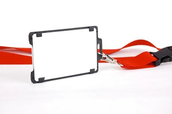 Badge with a red ribbon — Stock Photo, Image