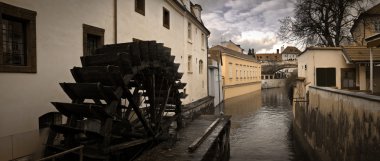 Prague Waterwheel on Certovka clipart