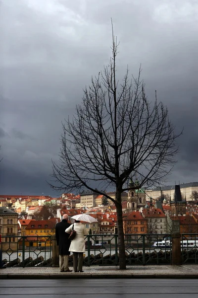 stock image Rainy Prague quay