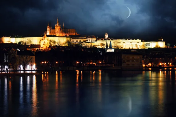 Noche Castillo de Praga — Foto de Stock