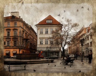 Prague square clipart