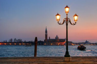 Venice at sunset clipart