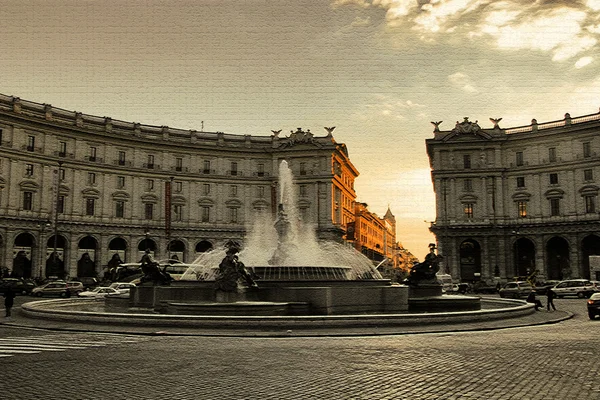 罗马的Della Repubblica广场 — 图库照片