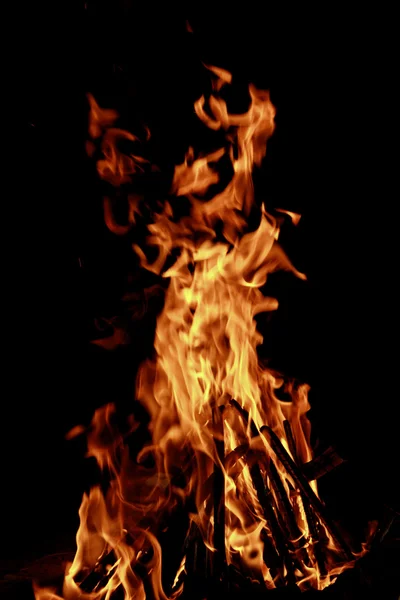 Fire black background — Stock Photo, Image