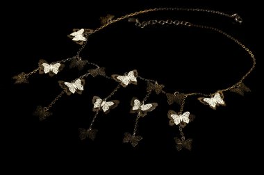 A beautiful necklace with butterflies clipart