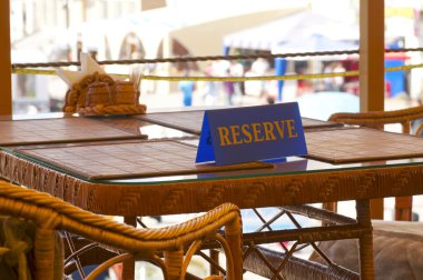 Reserved sign on the table clipart