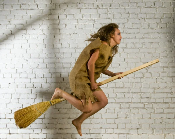 Flying the broom — Stock Photo, Image