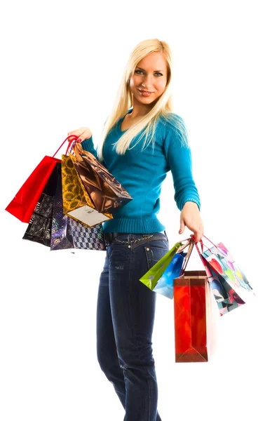 Alışveriş çantalı kadınlar — Stok fotoğraf