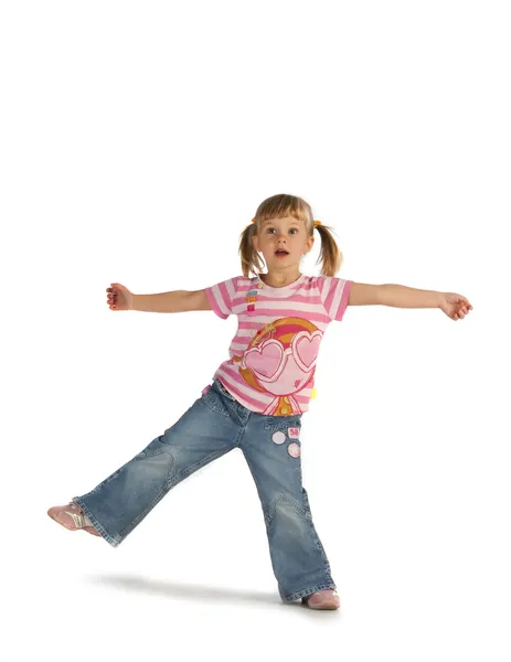 Šťastné dítě, tanec — Stock fotografie