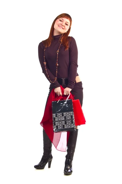 Business lady goes shopping — Stock Photo, Image