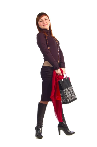 Business lady goes shopping — Stock Photo, Image