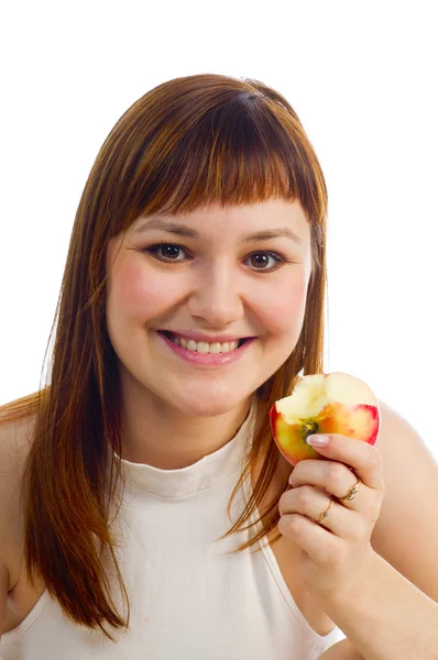 Дівчина харчової apple — стокове фото