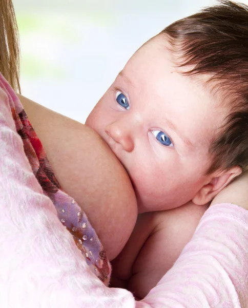 Suckling baby girl — Stock Photo, Image