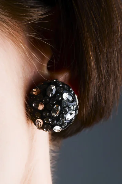 Nice black earring — Stock Photo, Image