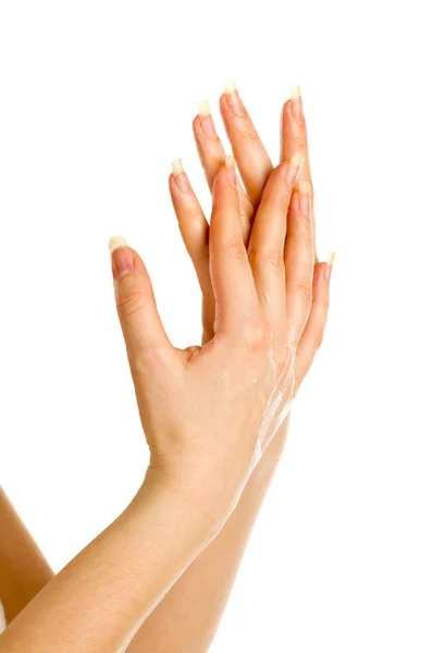 Vrouw hand geïsoleerd — Stockfoto