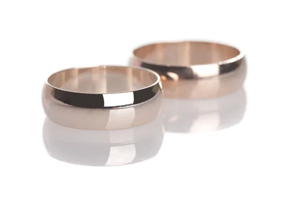 Wedding rings isolated on white — Stock Photo, Image