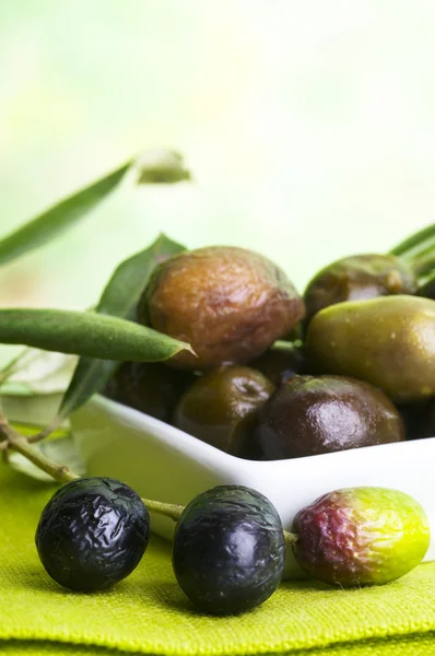 Tasting olive — Stock Photo, Image