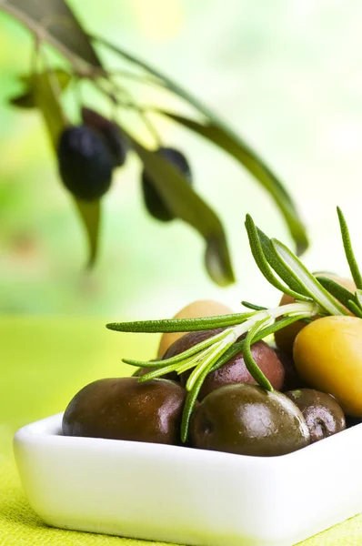 Tasting olive — Stock Photo, Image