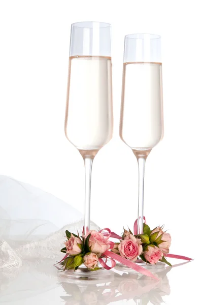 Dvě skleničky šampaňského. — Stock fotografie