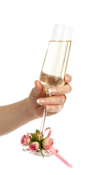 Sosteniendo una copa de champán — Foto de Stock