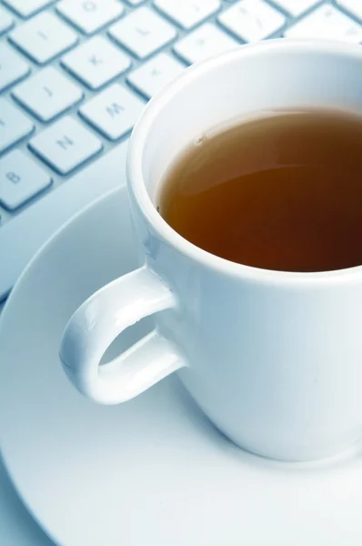 Csésze tea üzleti csendélet — Stock Fotó