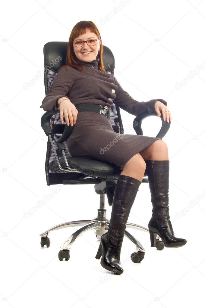 Young Business Lady Sitting On Chair Stock Photo C Nanka Photo