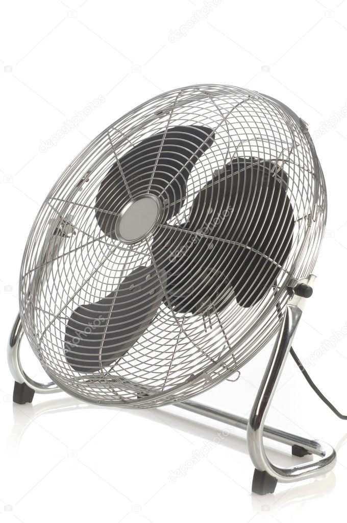 Metal ventilating fan for wind blower isolated on the white background
