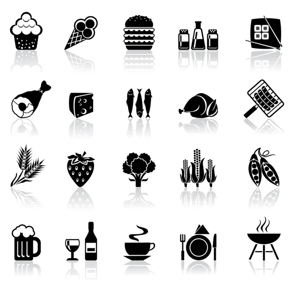 Iconos Alimentos — Archivo Imágenes Vectoriales