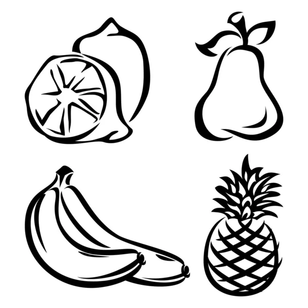 Vruchten pictogrammen — Stockvector