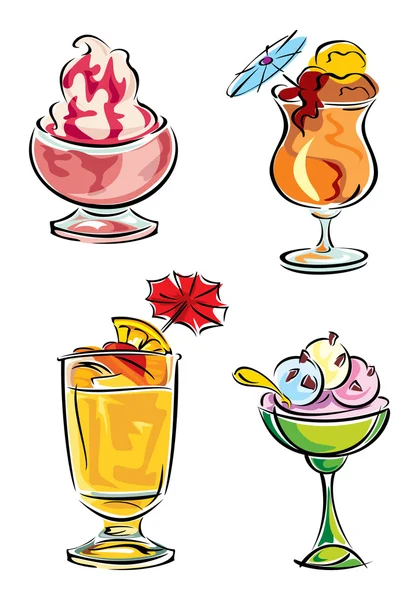 Desserts froids — Image vectorielle