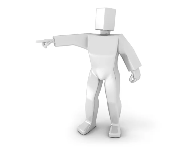 3D Man pointing forward — Stock Photo, Image