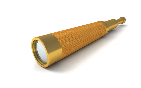 stock image Old spyglass 3d render