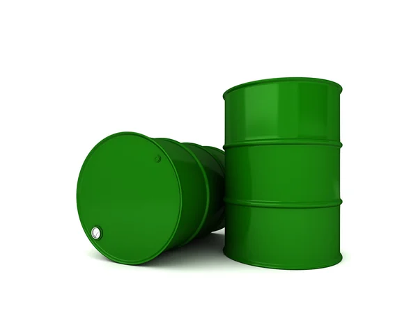 Deux barils de pétrole rendu 3D — Photo