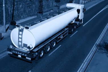 Truck With Fuel Tank, Monochromatic clipart