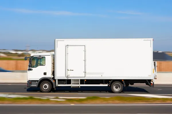 Refrigerator Truck in motion — Stock Photo, Image