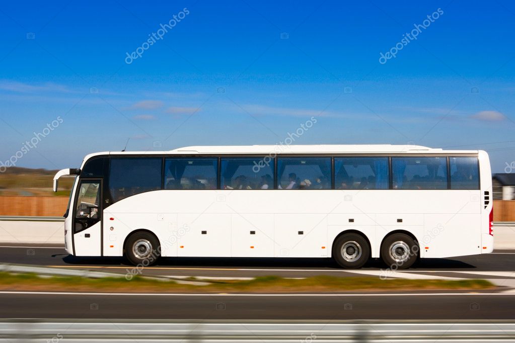 Bus in motion