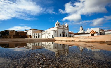 Church of Santa Maria reflected in the water clipart