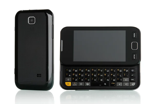 Inteligentny telefon z ekranem dotykowym i wysuwaną klawiaturę — Zdjęcie stockowe