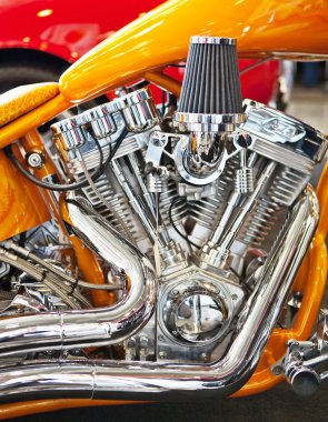 Motorbike's chromed engine clipart