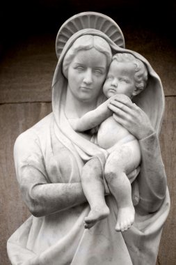 Virgin Mary with baby Jesus clipart