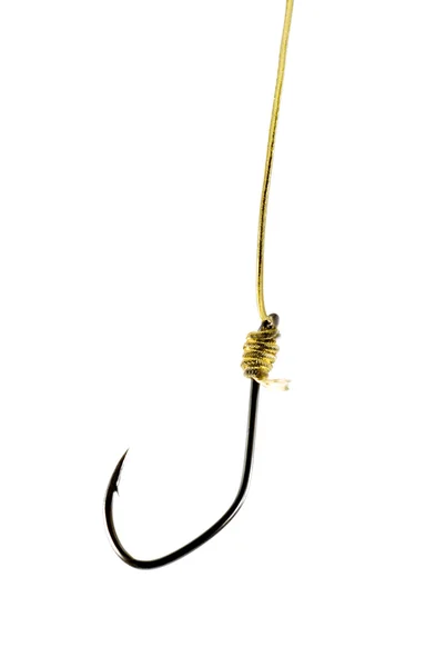 Крюк на золотой веревке — стоковое фото