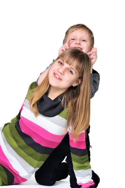 Fun of sister and brother — Stock Photo, Image