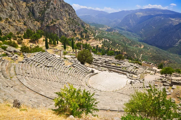Ruínas da cidade antiga Delphi, Grécia — Fotografia de Stock