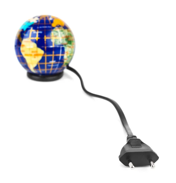 Globe and electrical cable — Stock Photo, Image