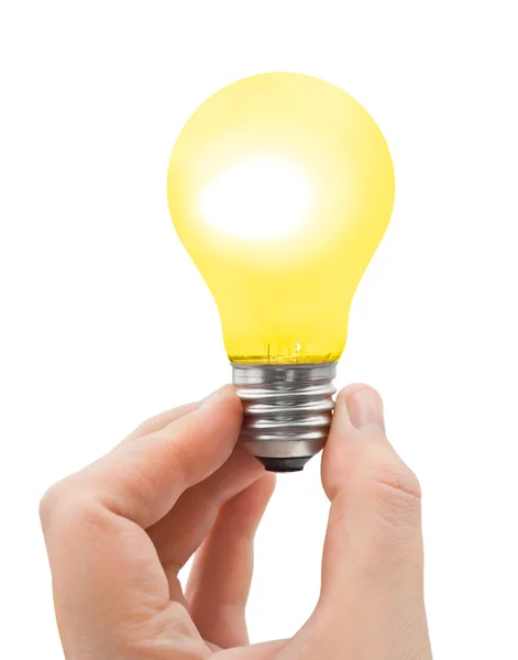 Hand with bulb — Stock Photo, Image