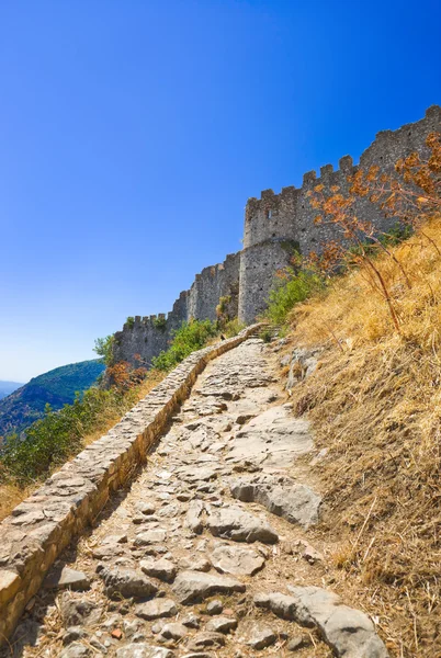 Stairs to old fort in Mystras, Greece — Stock Photo, Image
