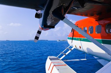 Seaplane at Maldives clipart