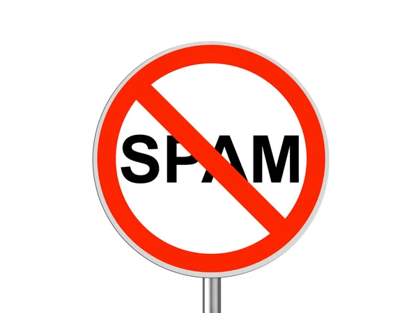 Круглий знак No SPAM — стокове фото