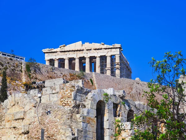 Храм Парфенона в Акрополе в Афинах, Греция — стоковое фото