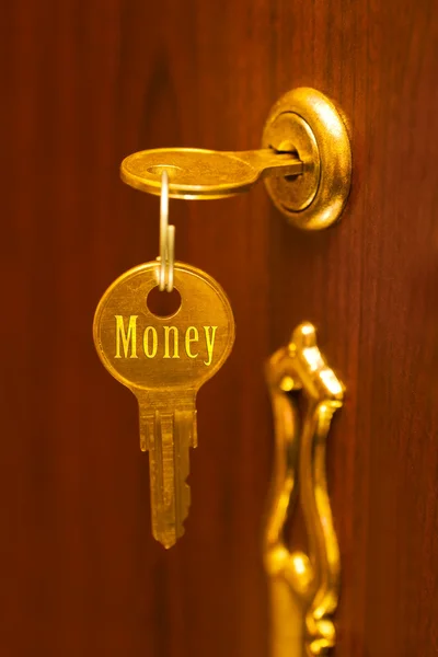 Golden key Money — Stock Photo, Image